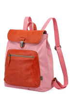 Load image into Gallery viewer, Valley Trail Coated Canvas Backpack: Pink, blue,navy
