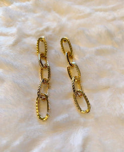 Gold Stamped Chain Earrings