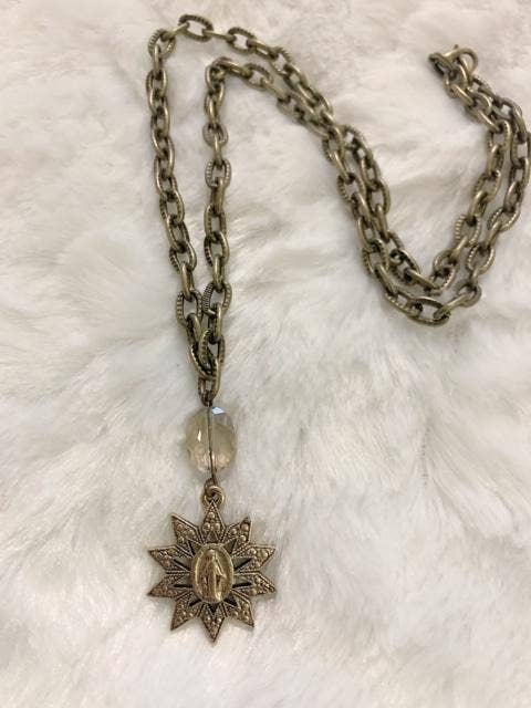 The Saint Mary Star Bronze Necklace