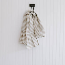 Load image into Gallery viewer, Striped Tea Towel with Ruffle, Tan - Home Decor &amp; Gifts
