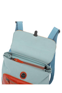 Valley Trail Coated Canvas Backpack: Pink, blue,navy