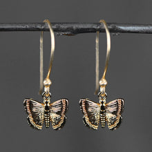 Load image into Gallery viewer, Golden Butterfly Drops Earrings
