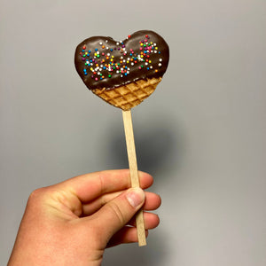 Mini Stroopwafel Lollipops: Chocolate / Heart