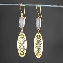 Load image into Gallery viewer, Eye am a Garden w/ Rectangle Gemstone Earrings
