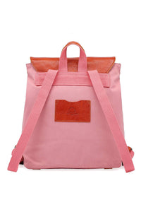 Valley Trail Coated Canvas Backpack: Pink, blue,navy