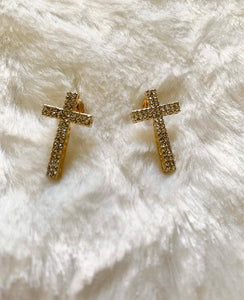 Gold Cross Earrings