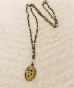 Saint Michael Necklace Bronze and Pearl