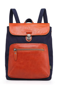 Valley Trail Coated Canvas Backpack: Pink, blue,navy