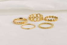 Load image into Gallery viewer, Dainty Gold Stacker Rings - Waterproof 18k Gold PVD
