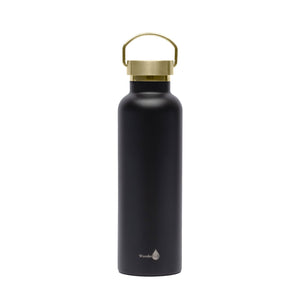 Black with Gold Top Insulated Water Bottle- 24 Oz