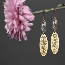 Load image into Gallery viewer, Eye am a Garden w/ Rectangle Gemstone Earrings
