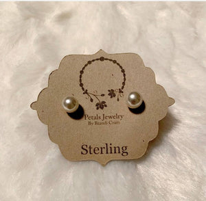 Pearl Sterling Post Earrings