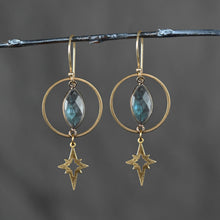 Load image into Gallery viewer, Circle Eye with Semi Precious &amp; North Star Drops: Labradorite
