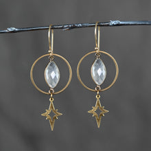 Load image into Gallery viewer, Circle Eye with Semi Precious &amp; North Star Drops: Labradorite
