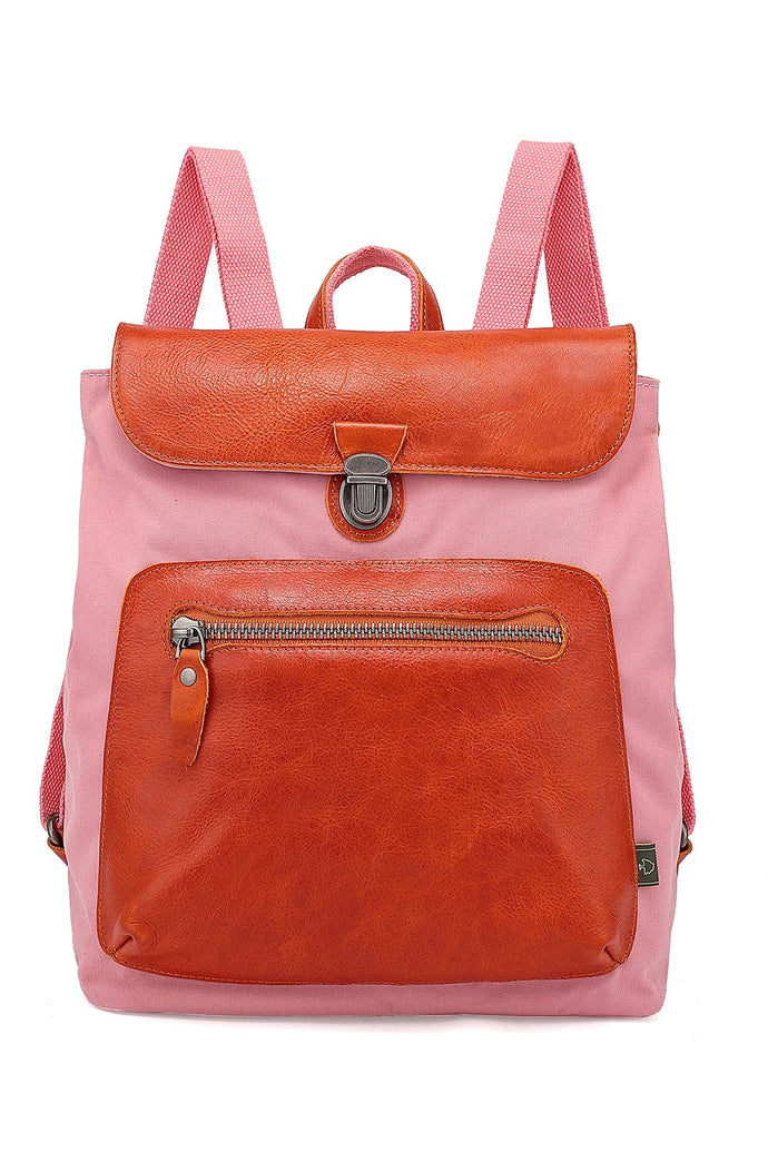 Valley Trail Coated Canvas Backpack: Pink